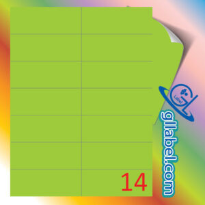 ป้ายฉลากสติ๊กเกอร์กระดาษสีเขียวตองอ่อนสี่เหลี่ยมมุมตรงขนาด 42x105 มม.