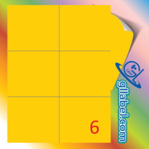 ป้ายฉลากสติ๊กเกอร์กระดาษสีเหลืองทองสี่เหลี่ยมมุมตรงขนาด 99x105 มม.