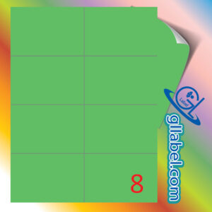 ป้ายฉลากสติ๊กเกอร์กระดาษสีเขียวสี่เหลี่ยมมุมตรงขนาด 74x105 มม.