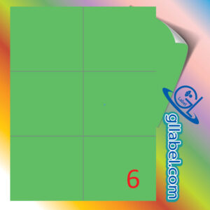 ป้ายฉลากสติ๊กเกอร์กระดาษสีเขียวสี่เหลี่ยมมุมตรงขนาด 99x105 มม.