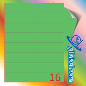 ป้ายฉลากสติ๊กเกอร์กระดาษสีเขียวสี่เหลี่ยมมุมตรงขนาด 37x105 มม.