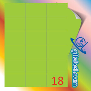 ป้ายฉลากสติ๊กเกอร์กระดาษสีเขียวตองอ่อนสี่เหลี่ยมมุมตรงขนาด 49x70 มม.