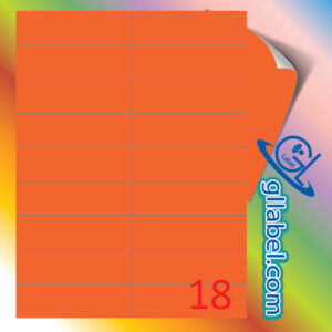 ป้ายฉลากสติ๊กเกอร์กระดาษสีส้มสี่เหลี่ยมมุมตรงขนาด 33x105 มม.