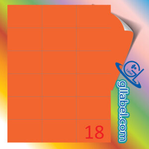 ป้ายฉลากสติ๊กเกอร์กระดาษสีส้มสี่เหลี่ยมมุมตรงขนาด 49x70 มม.