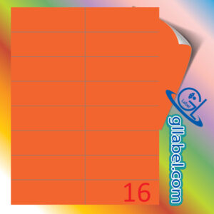 ป้ายฉลากสติ๊กเกอร์กระดาษสีส้มสี่เหลี่ยมมุมตรงขนาด 37x105 มม.
