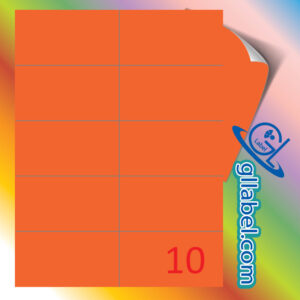 ป้ายฉลากสติ๊กเกอร์กระดาษสีส้มสี่เหลี่ยมมุมตรงขนาด 59x105 มม.