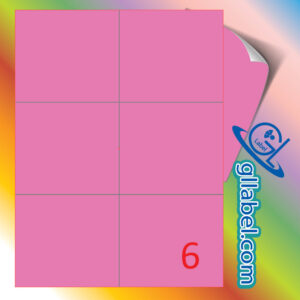 ป้ายฉลากสติ๊กเกอร์กระดาษสีม่วงสี่เหลี่ยมมุมตรงขนาด 99x105 มม.