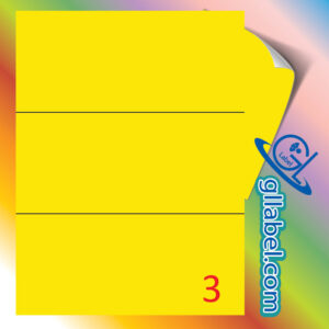 ป้ายฉลากสติ๊กเกอร์กระดาษสีเหลืองสี่เหลี่ยมมุมตรงขนาด 99x210 มม.
