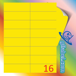 ป้ายฉลากสติ๊กเกอร์กระดาษสีเหลืองสี่เหลี่ยมมุมตรงขนาด 37x105 มม.