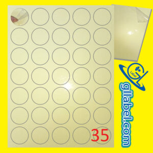 ป้ายฉลากสติ๊กเกอร์พีวีซีใสวงกลมขนาด 35 มม.
