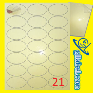 ป้ายฉลากสติ๊กเกอร์พีวีซีใสวงรีขนาด 35x60 มม.