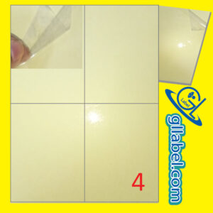 ป้ายฉลากสติ๊กเกอร์พีวีซีใสมุมตรงขนาด 148x105 มม.
