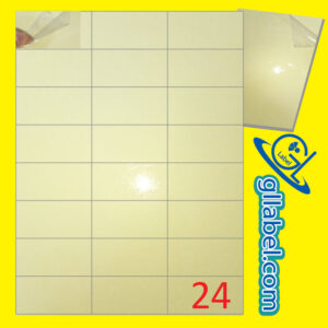 ป้ายฉลากสติ๊กเกอร์พีวีซีใสมุมตรงขนาด 37x70 มม.