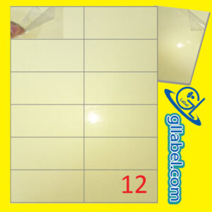 ป้ายฉลากสติ๊กเกอร์พีวีซีใสมุมตรงขนาด 49x105 มม.