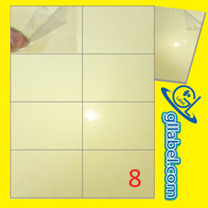 ป้ายฉลากสติ๊กเกอร์พีวีซีใสมุมตรงขนาด 74x105 มม.