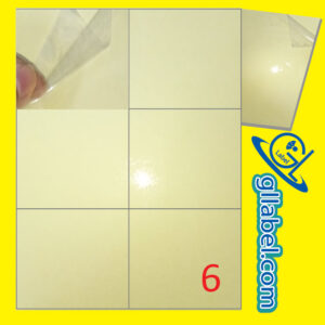 ป้ายฉลากสติ๊กเกอร์พีวีซีใสมุมตรงขนาด 99x105 มม.