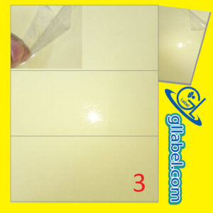 ป้ายฉลากสติ๊กเกอร์พีวีซีใสมุมตรงขนาด 99x210 มม.