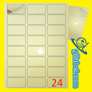 ป้ายฉลากสติ๊กเกอร์พีวีซีใสมุมมนขนาด 34x64 มม.